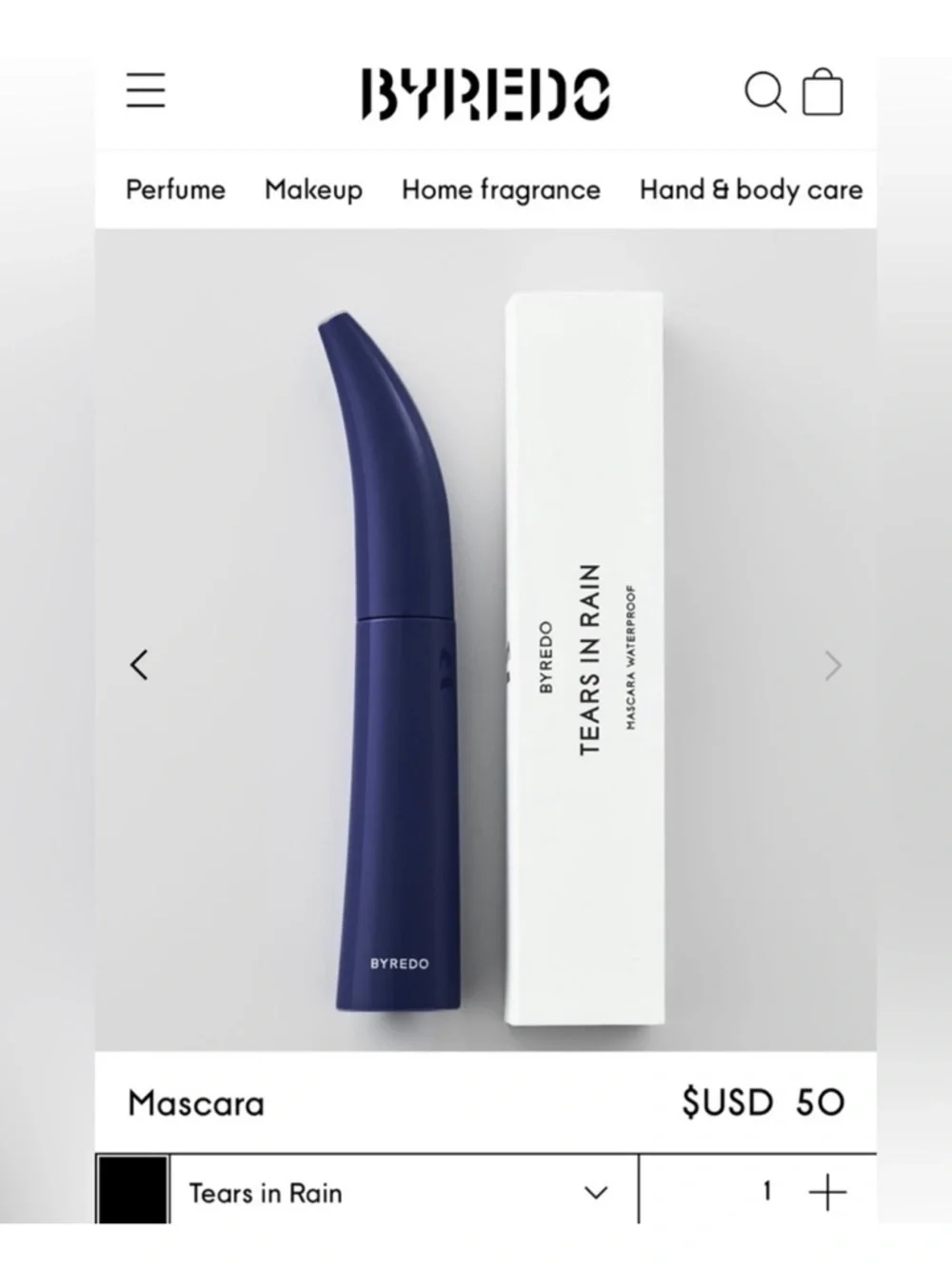 Byredo Tears in Rain Mascara Waterproof Black NEW